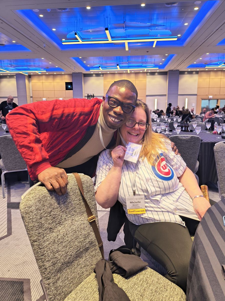 Jamel Miller with fellow exoneree Michelle Murphy at the Innocence Network Conference